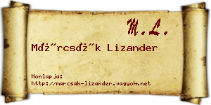 Márcsák Lizander névjegykártya